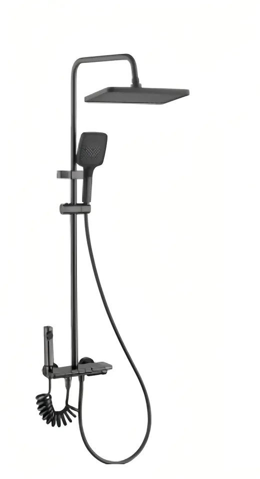 S009 matte black shower set