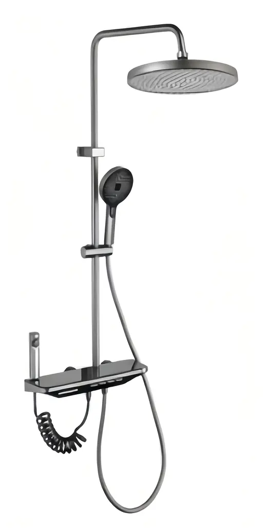 S010 black shelf shower set
