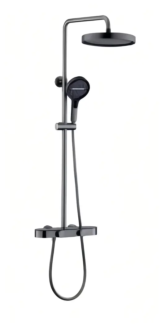 S014 black round shower set