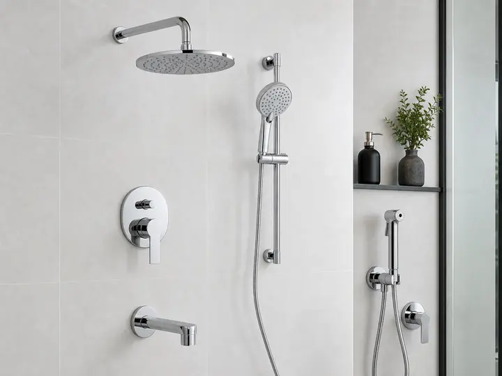 Shower and bathroom accessory product setting